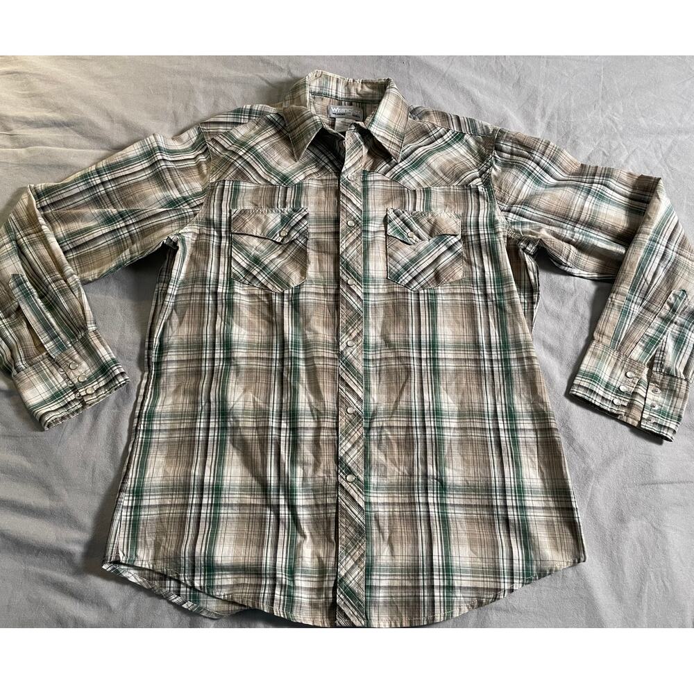 Wrangler Western Plaid Button Down SZ L